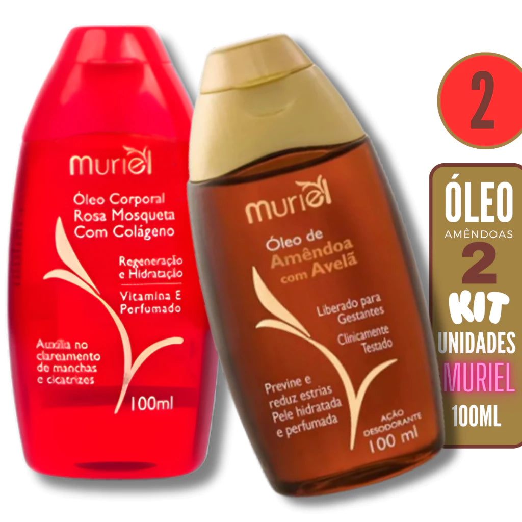 Kit 2 Óleos Corporais Amêndoa Muriel 100ml – Escolha seu Par (Sortido ou Igual)