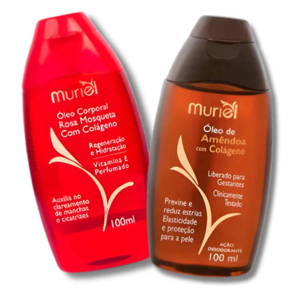 Kit 2 Óleos Corporais Amêndoa Muriel 100ml – Escolha seu Par (Sortido ou Igual)