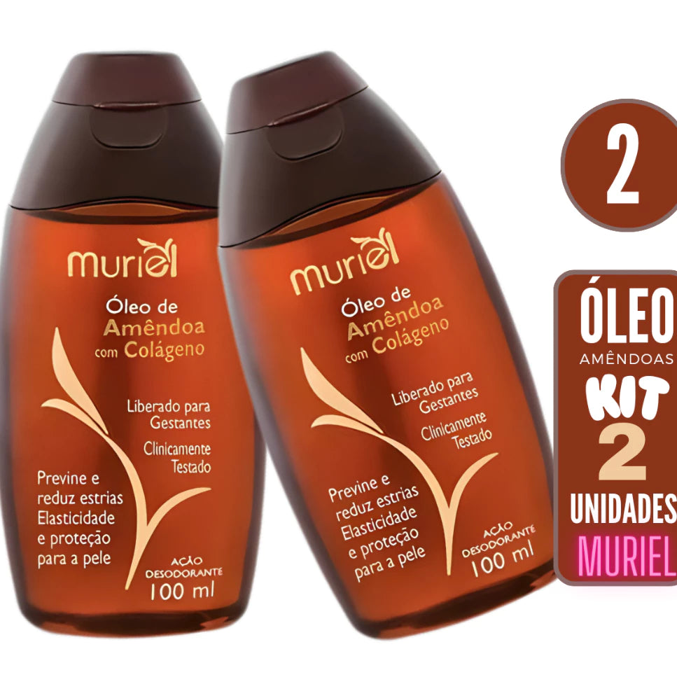 Kit 2 Óleos Corporais Amêndoa Muriel 100ml – Escolha seu Par (Sortido ou Igual)
