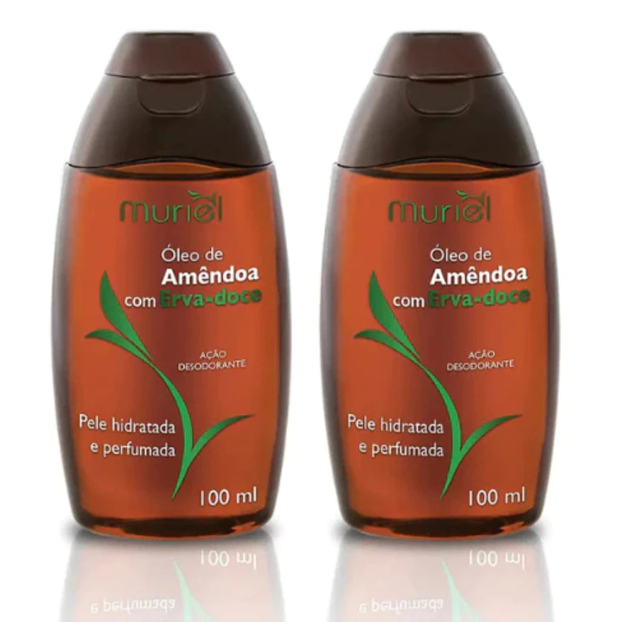 Kit 2 Óleos Corporais Amêndoa Muriel 100ml – Escolha seu Par (Sortido ou Igual)