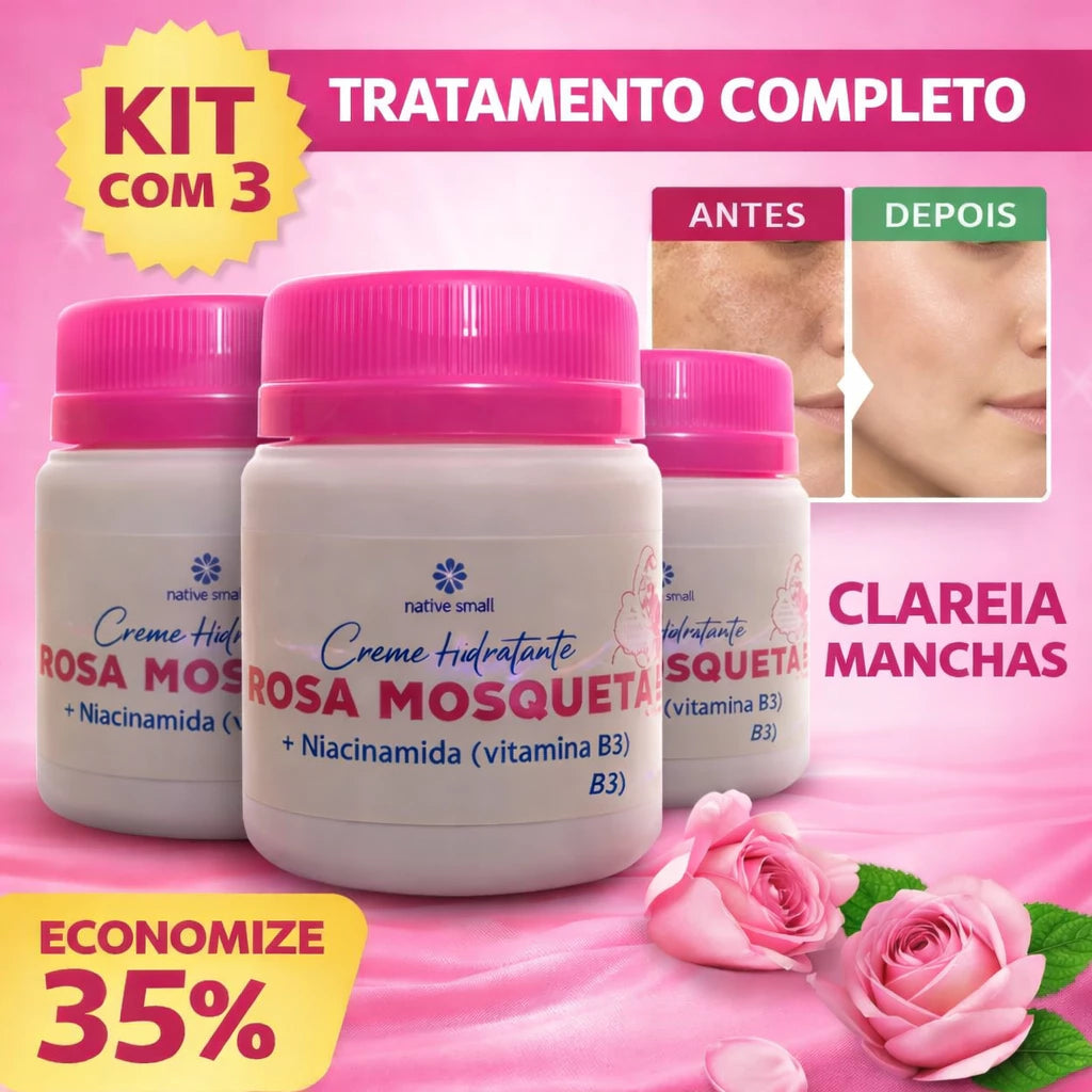 Kit 3 Rosehip Creams with Niacinamide – Whitening, Moisturizing and Skin Regenerating