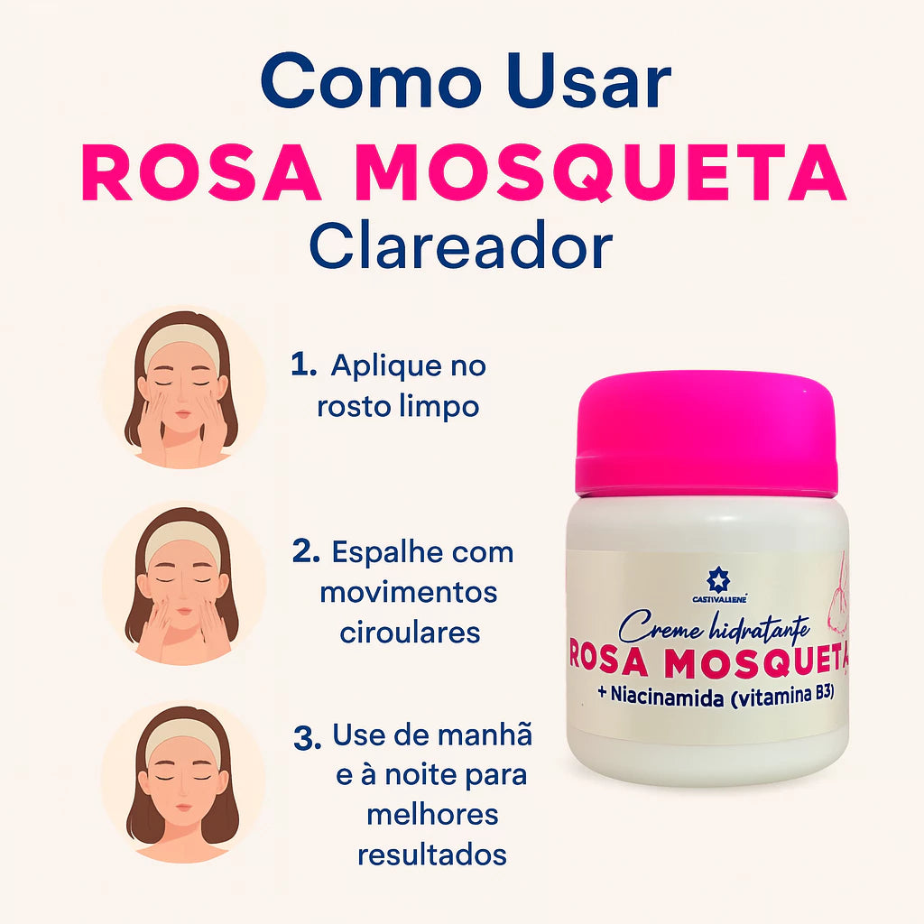 Kit 3 Rosehip Creams with Niacinamide – Whitening, Moisturizing and Skin Regenerating