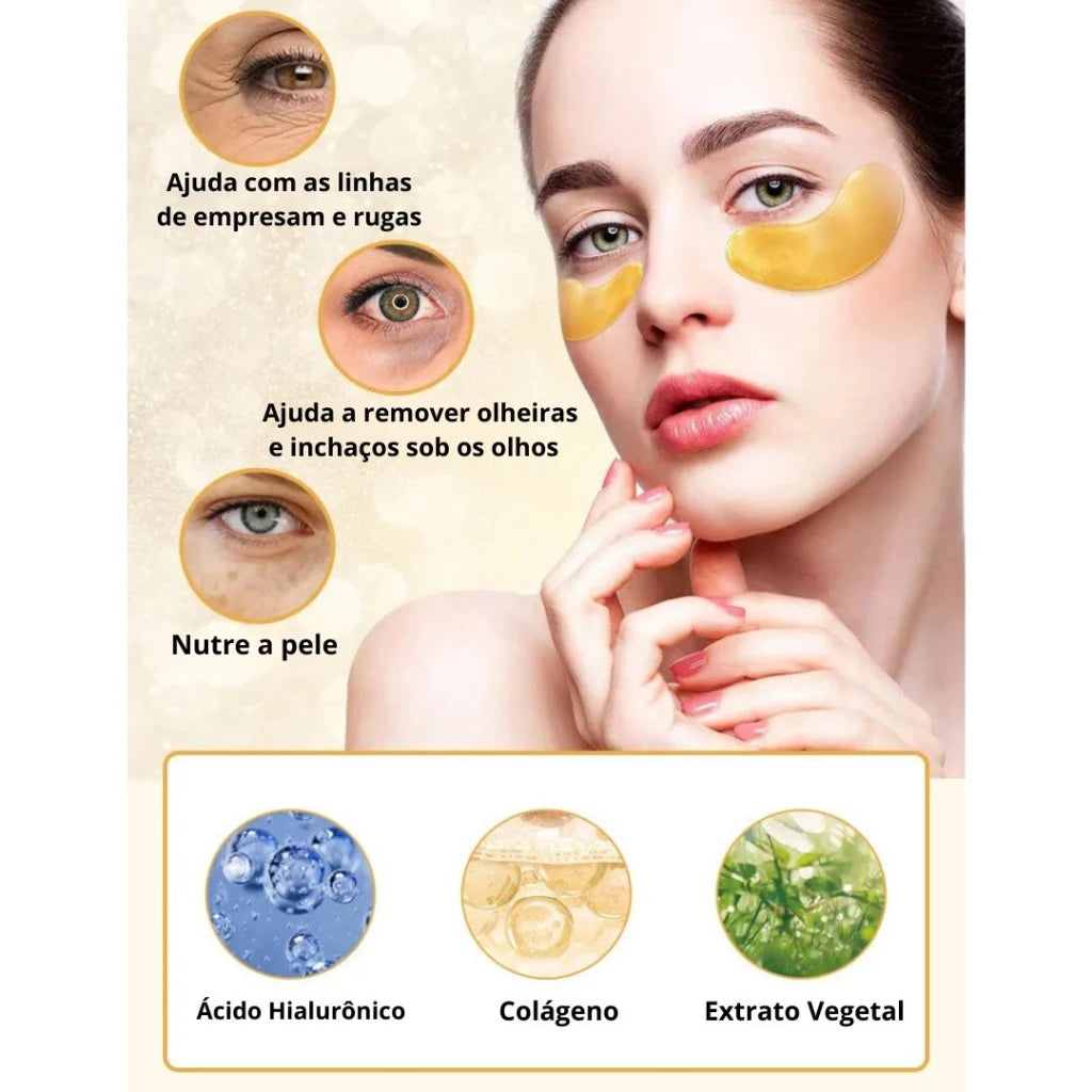 Kit 60 Masks Treats Dark Circles Collagen Anti-Wrinkle Adhesive Gel Pads Skin Care Eye Treatment Facial Mask
