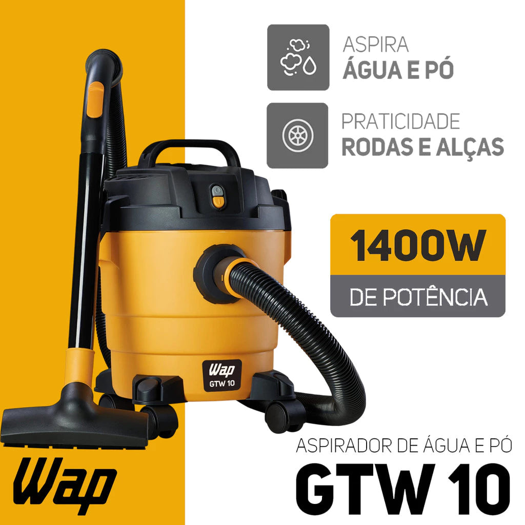 Kit Limpeza Lavadora de Alta Pressão Ágil 1400W Potente com Aspirador de Pó e Água Barril WAP