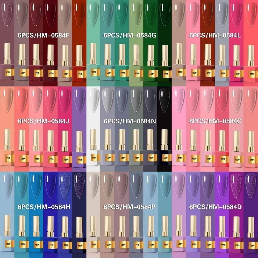 Kit 12 Gel Nail Polishes for Natural Nails Bella Rosa Shine Hand and Foot Nail Polish Assorted Colors Manicure Pedicure