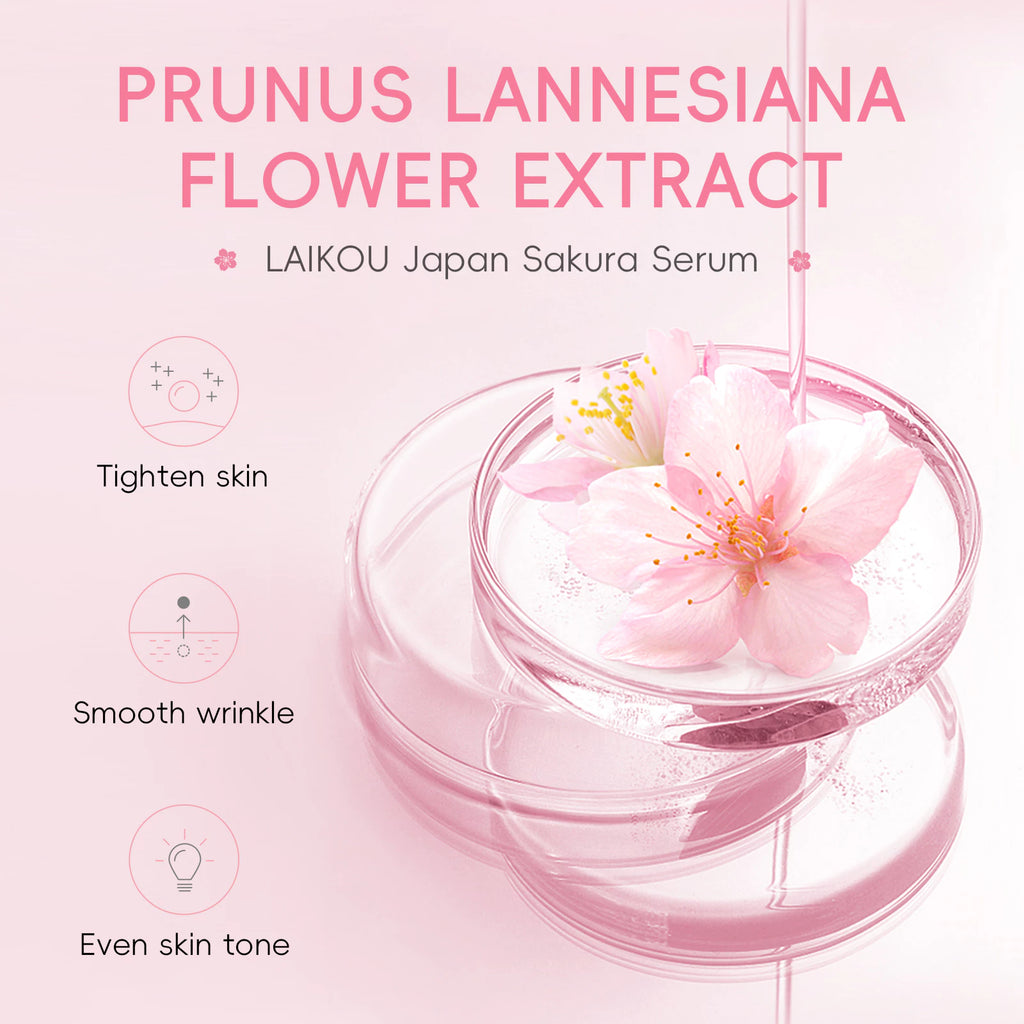 LAIKOU Japan Sakura Cherry Blossom Facial Serum, Remove Blemishes Essence, Skin Rejuvenation, 17ml