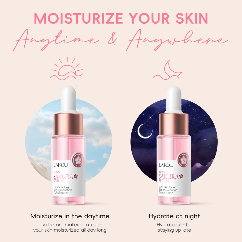 LAIKOU Japan Sakura Cherry Blossom Facial Serum, Remove Blemishes Essence, Skin Rejuvenation, 17ml