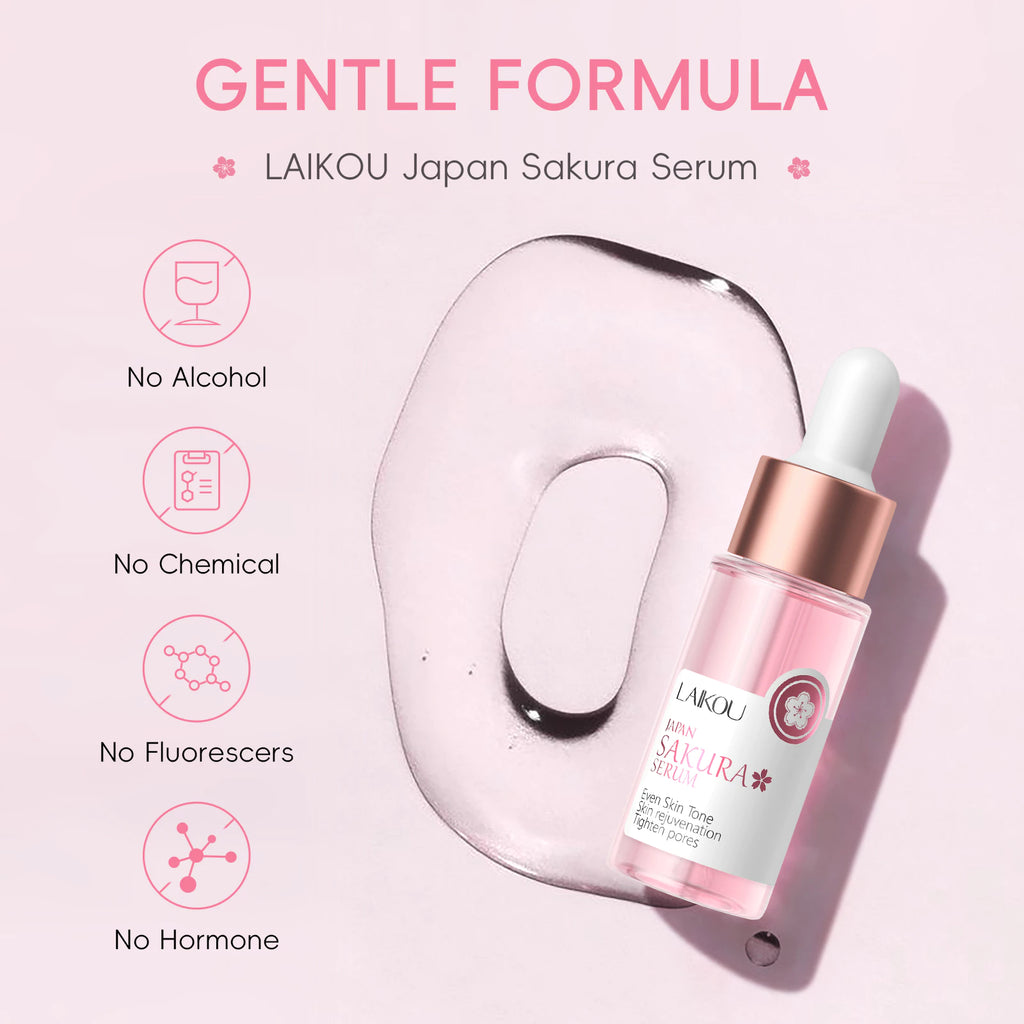 LAIKOU Japan Sakura Cherry Blossom Facial Serum, Remove Blemishes Essence, Skin Rejuvenation, 17ml
