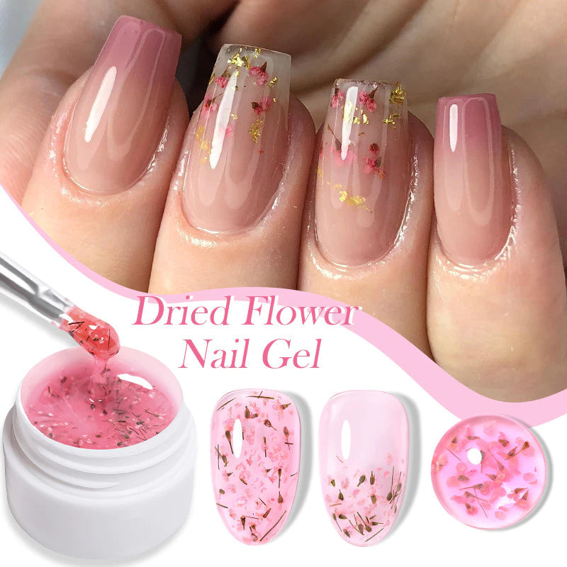 LILY'CUTE Gel De Unhas Flor Seca Polimento Pink Purple Blue Summer Nail Art Pintura UV Vernizes De LED