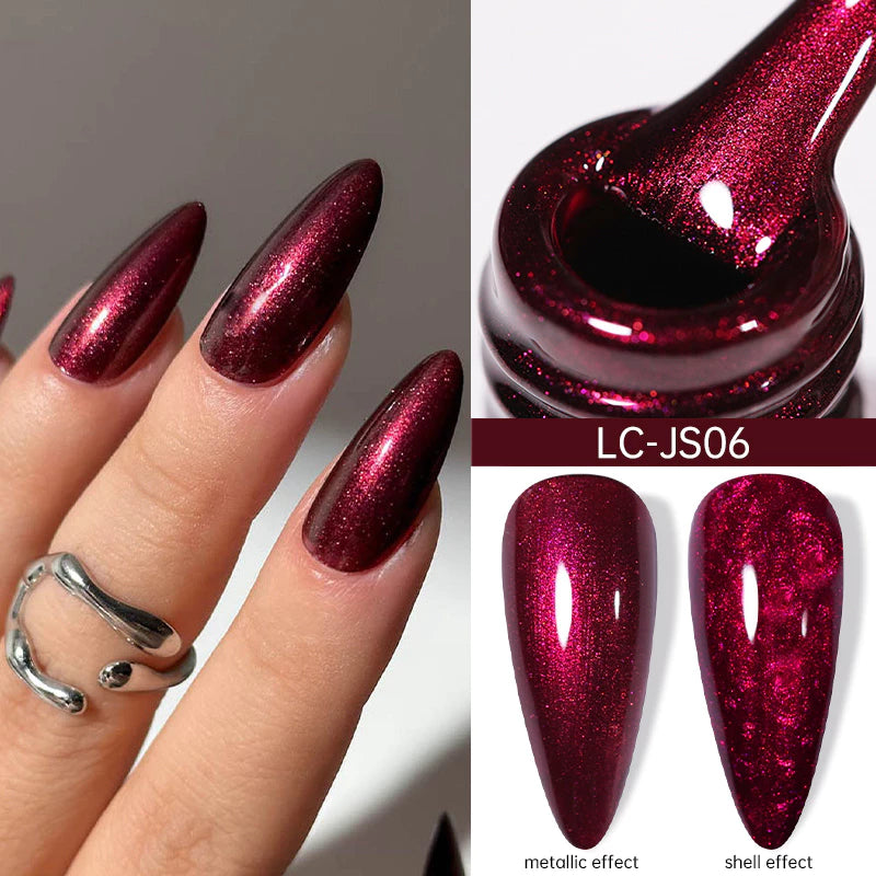 ILY'CUTE 7ML Metallic Gel Nail Polish Pink Red Mirror Nail Polish Uv Led Semi Permanent Glitter Varnish Professional Art For Manicure