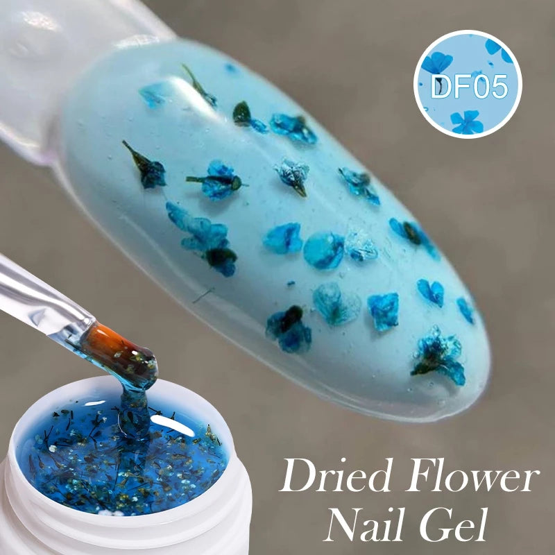 LILY'CUTE Gel De Unhas Flor Seca Polimento Pink Purple Blue Summer Nail Art Pintura UV Vernizes De LED
