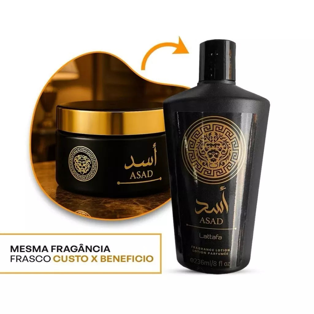 Lattafa Arabic Asad Moisturizing Cream 236ml – Luxurious Arabian Fragrance Body Cream
