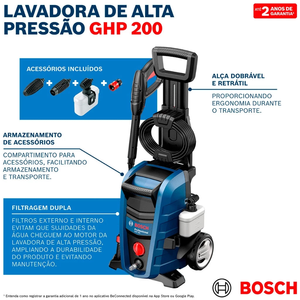 Lavadora de Alta Pressão 1700W 2000PSI Bosch GHP 200