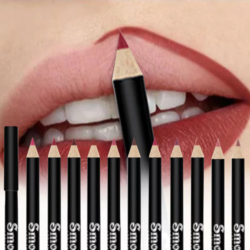 12 Colors Lipliner & Matte Lipstick Eyeliner Set – Waterproof, Durable & Non-Stick Cup