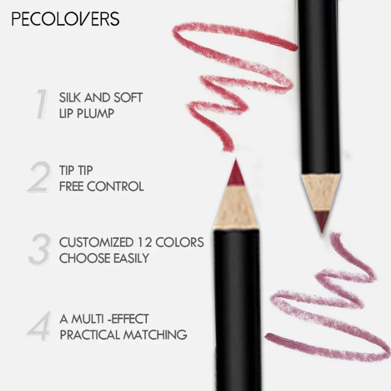 12 Colors Lipliner & Matte Lipstick Eyeliner Set – Waterproof, Durable & Non-Stick Cup