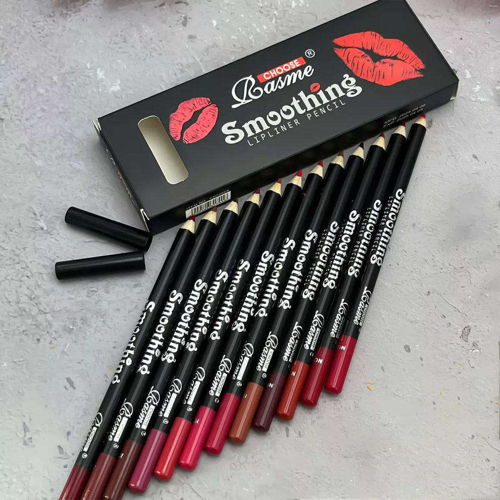 12 Colors Lipliner & Matte Lipstick Eyeliner Set – Waterproof, Durable & Non-Stick Cup