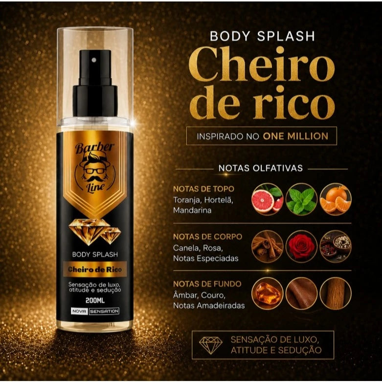 Men's Body Splash Rich Scent 200ml Barber Line Woody Perfume