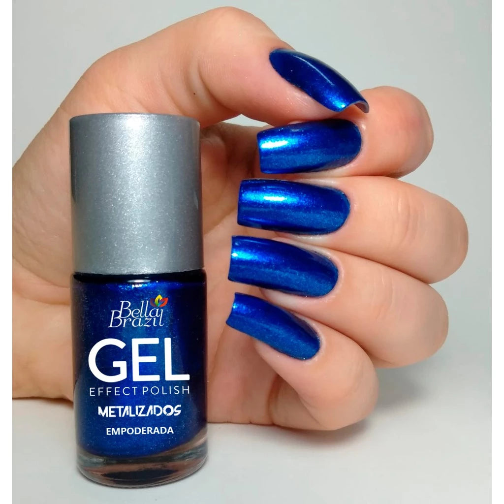 Metallic Gel Effect Nail Polish Dry Without Cabin + Shine and Durability Manicure and Proprio Use