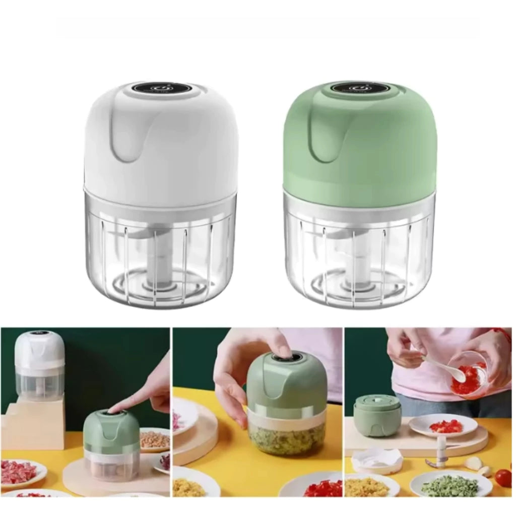 Mini Processador Triturador Sem Fio Elétrico 250ML para Alho, Gengibre e Legumes