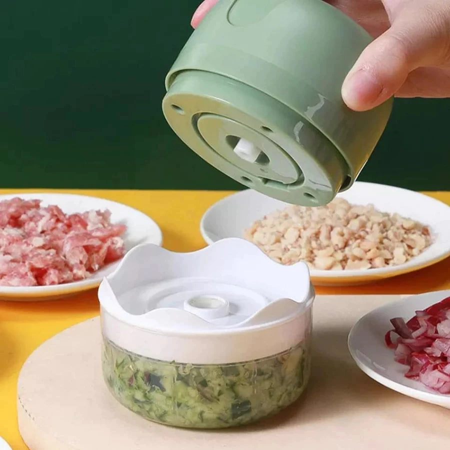 Mini Processador Triturador Sem Fio Elétrico 250ML para Alho, Gengibre e Legumes