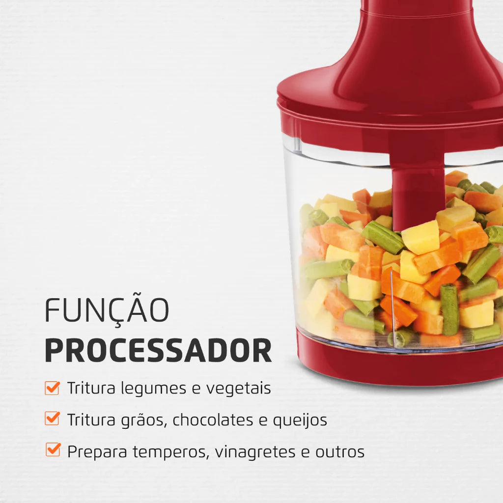 Mixer Liquidificador Mondial Power Premium M-10 500W 127V Vermelho/Inox