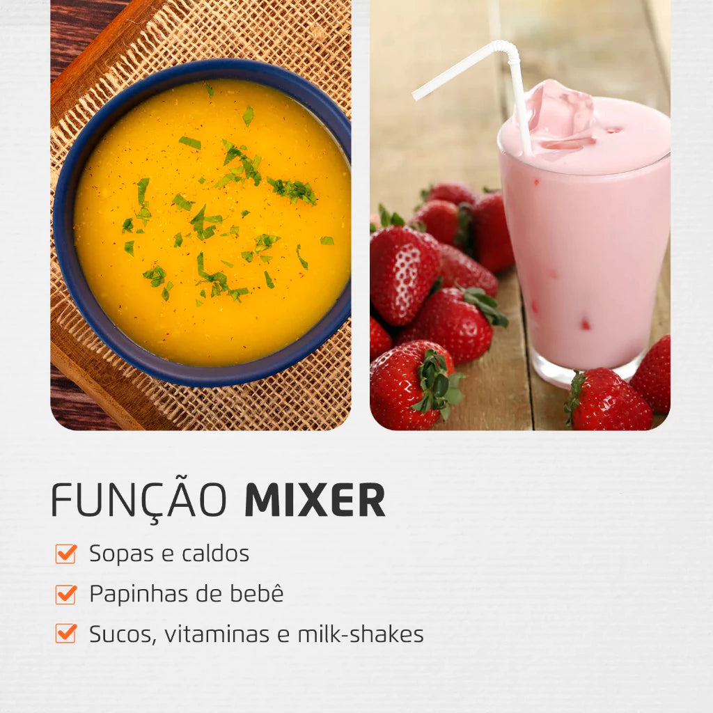 Mixer Liquidificador Mondial Power Premium M-10 500W 127V Vermelho/Inox