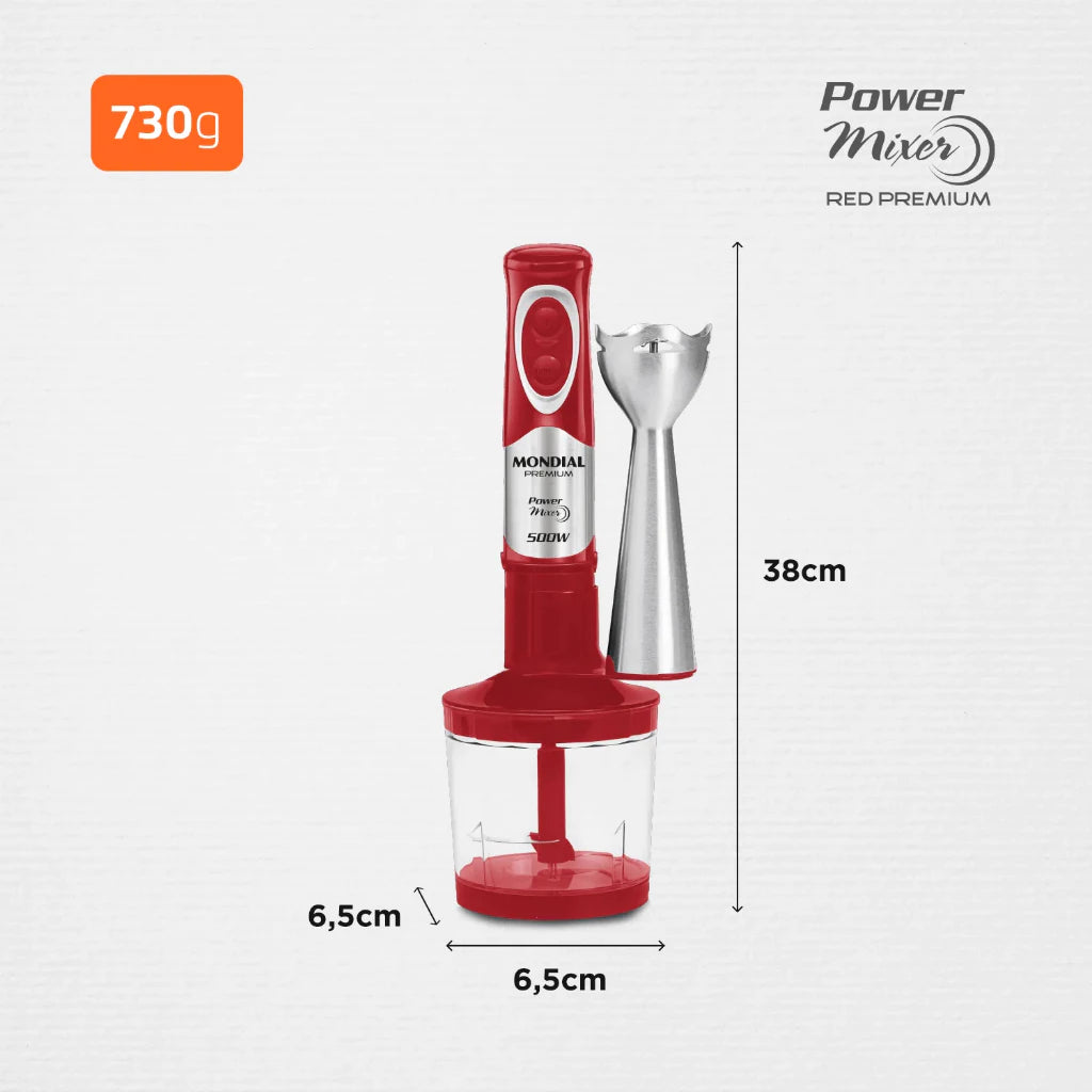 Mixer Liquidificador Mondial Power Premium M-10 500W 127V Vermelho/Inox