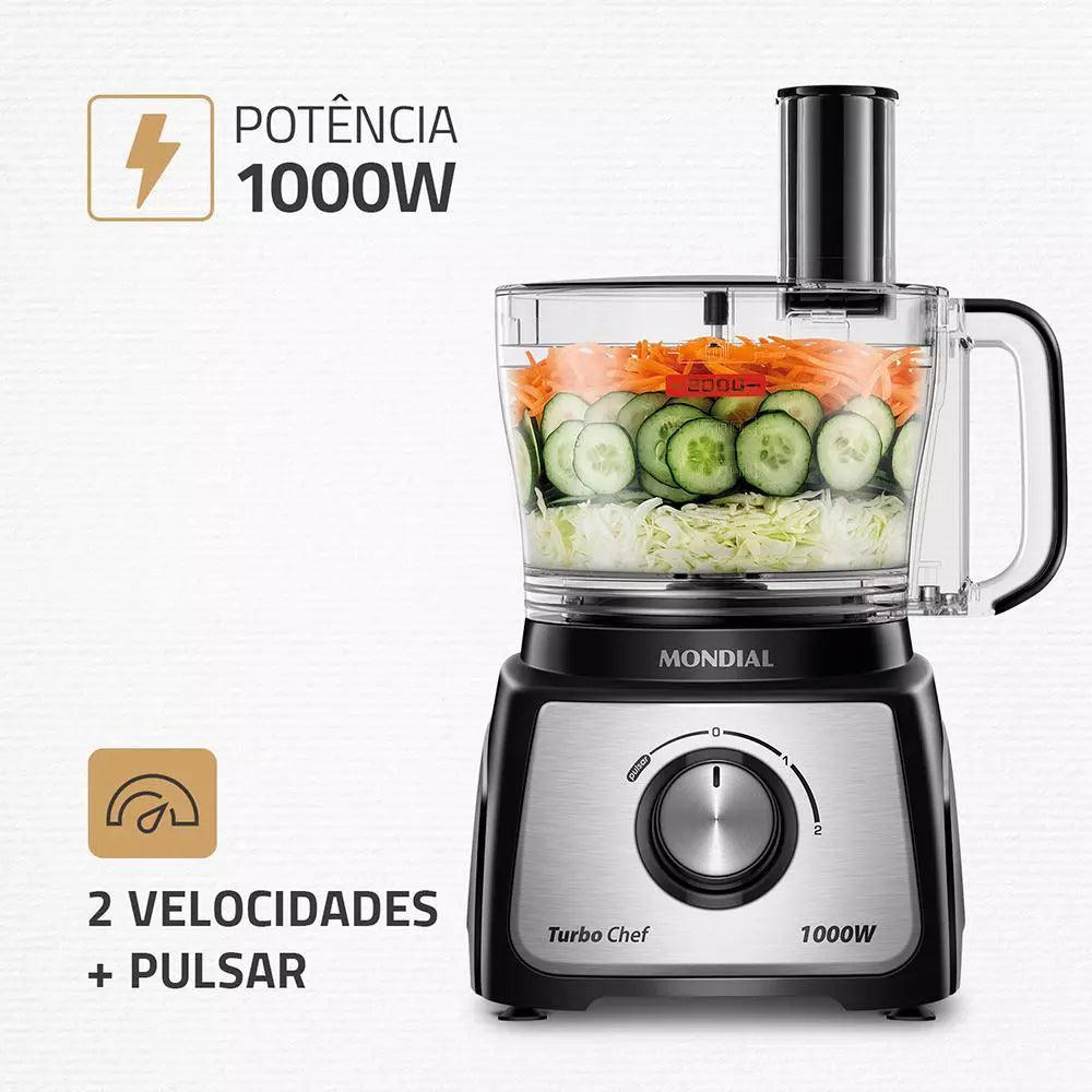Multiprocessador Turbo Chef 9 em 1 Mondial Preto 1000W MPN-01-BF