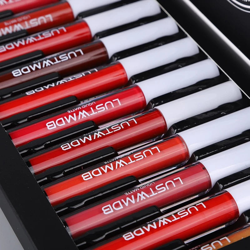 12 Pieces Matte Lipstick Set – Long Lasting, Waterproof & Non-Fading