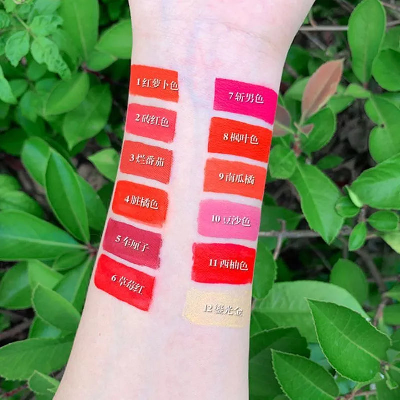 12 Pieces Matte Lipstick Set – Long Lasting, Waterproof & Non-Fading