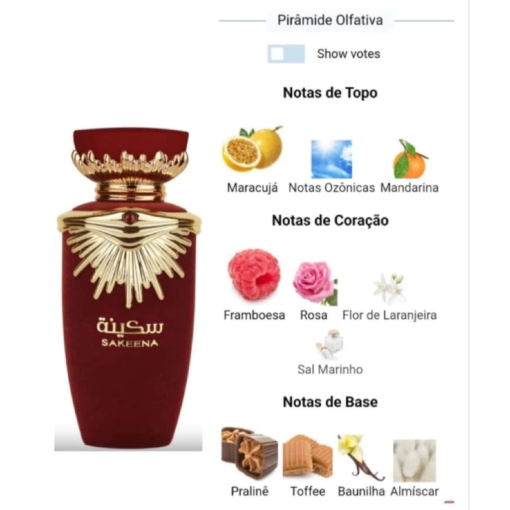 Perfume Sakeena Lattafa EDP 100 ML Feminino Original
