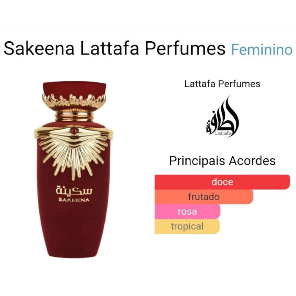 Perfume Sakeena Lattafa EDP 100 ML Feminino Original