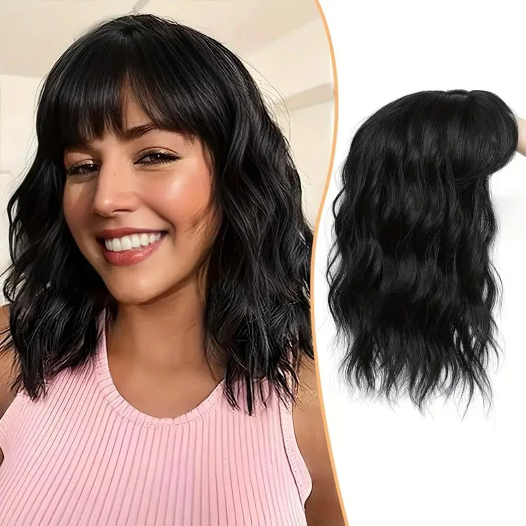Peruca Bob Curta Com Franja 30cm 180g Fibra Orgânica Premium Top Hair MAYA MILA