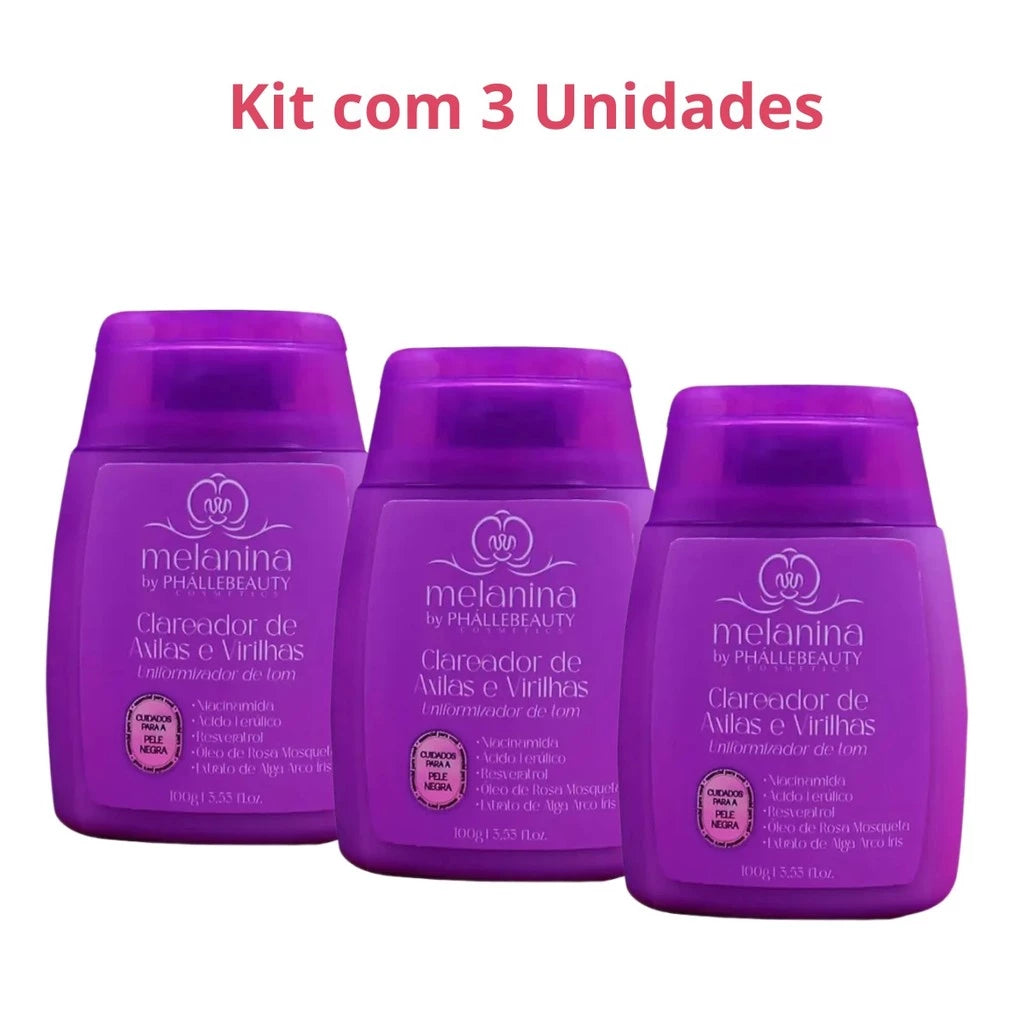 Kit Clareador de Axilas e Virilhas PhalleBeauty Melanin