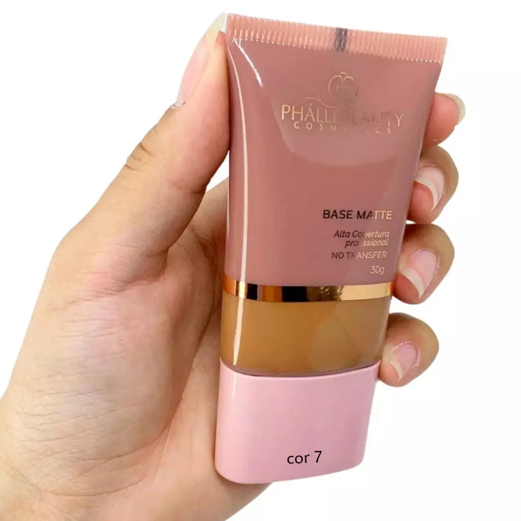 Base Matte de Alta Cobertura Phállebeauty — Efeito Matte, Longa Duração