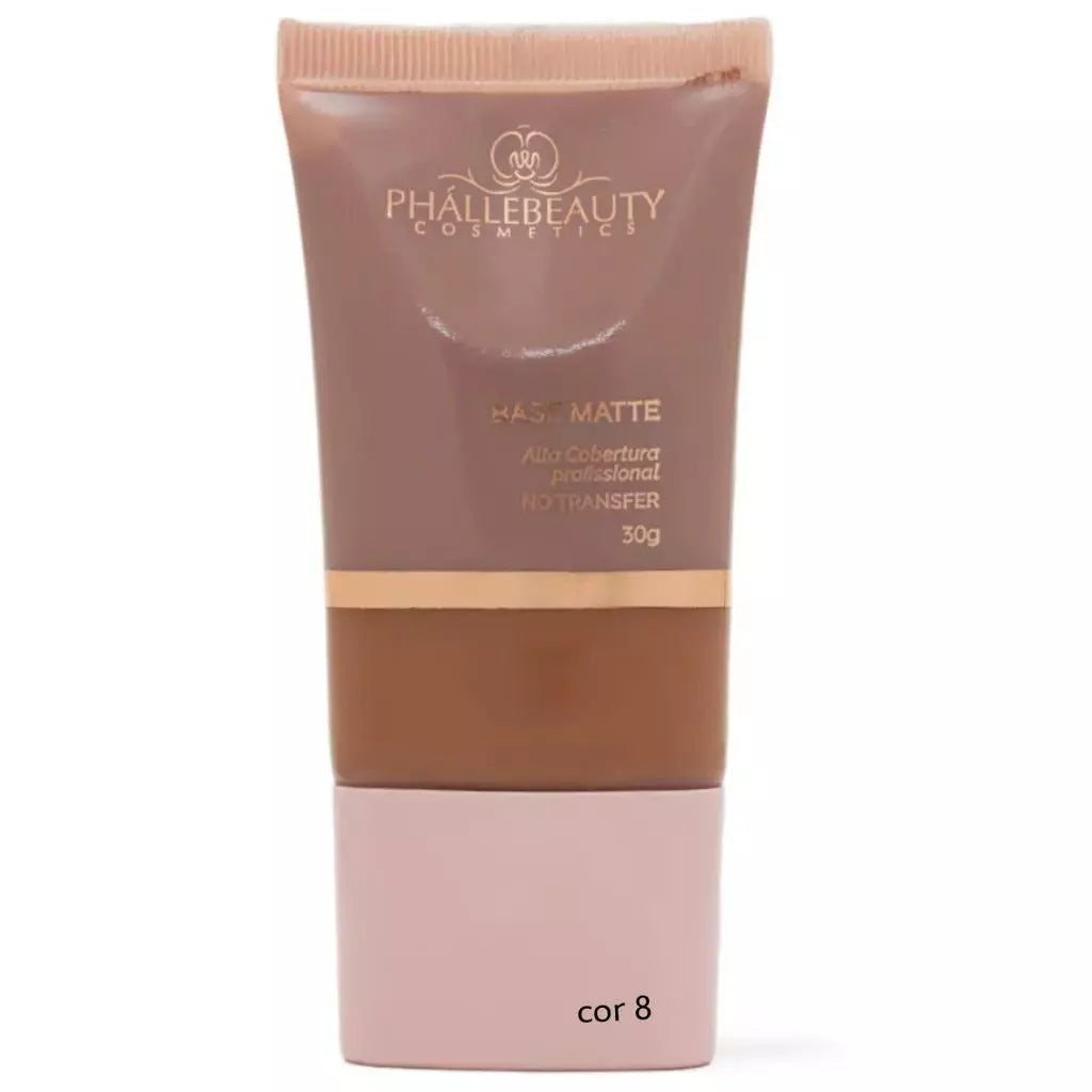 Base Matte de Alta Cobertura Phállebeauty — Efeito Matte, Longa Duração