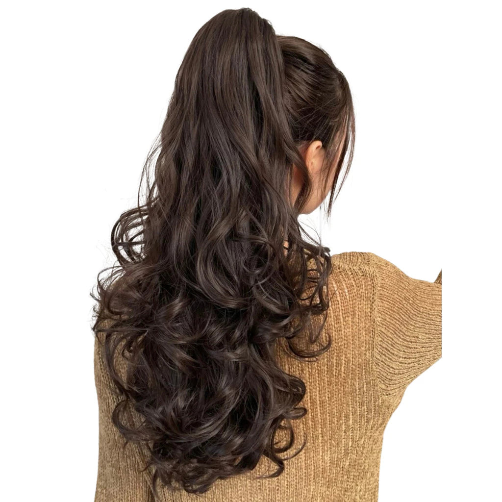 Piranha Hair Extension Identical Human Hair, Accepts Flat Iron, Light Brown, Wavy