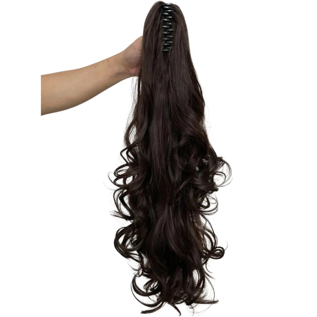 Piranha Hair Extension Identical Human Hair, Accepts Flat Iron, Light Brown, Wavy