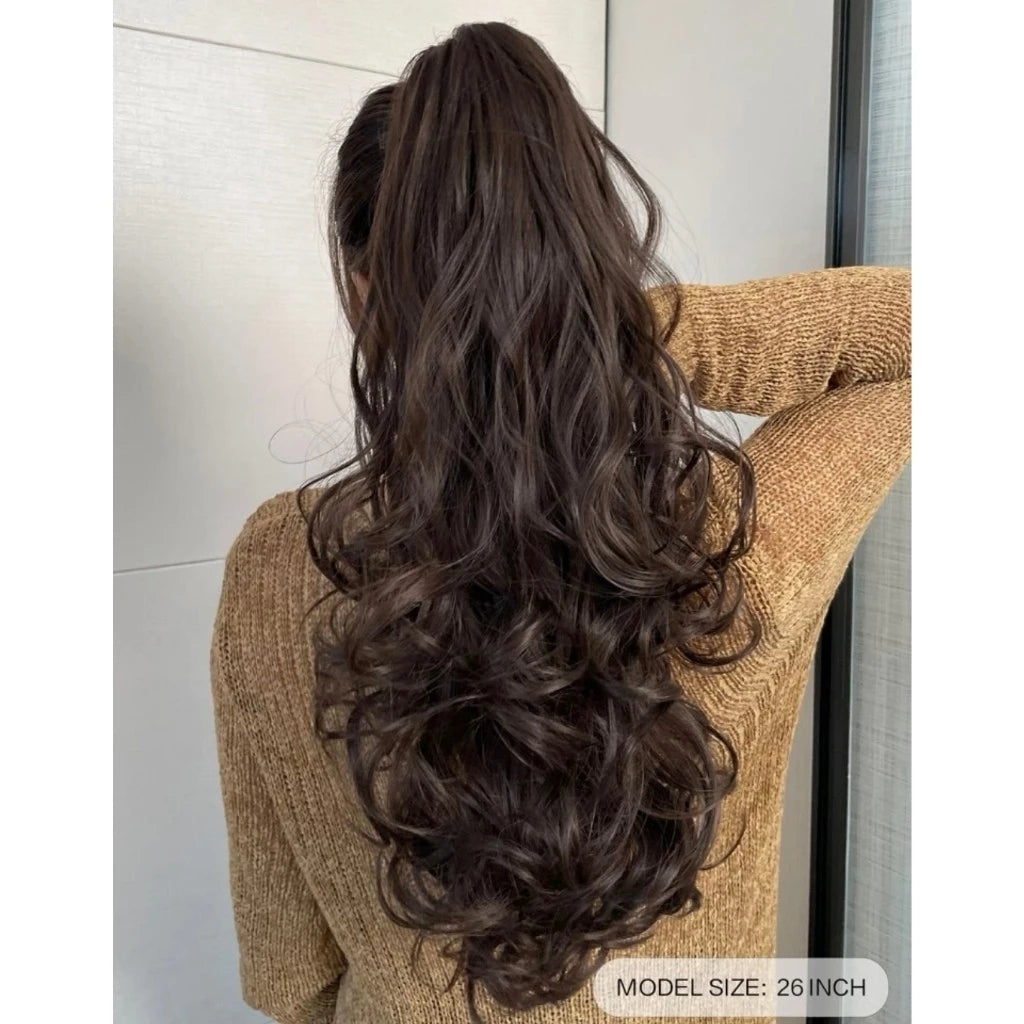 Piranha Hair Extension Identical Human Hair, Accepts Flat Iron, Light Brown, Wavy