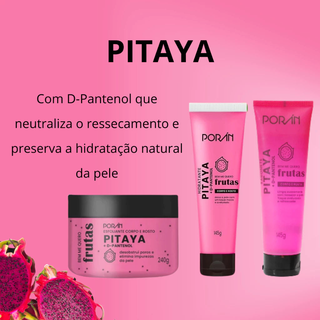 Kit Vegano Frutas — Esfoliante + Sabonete + Hidratante (3 Itens)