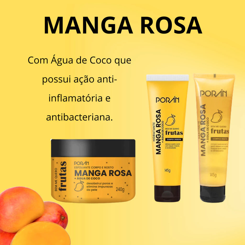 Kit Vegano Frutas — Esfoliante + Sabonete + Hidratante (3 Itens)