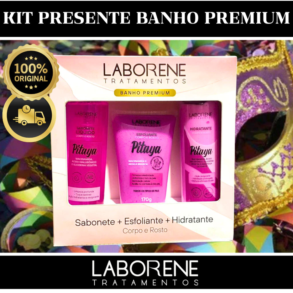 Kit Presente Premium de Banho — Esfoliante + Sabonete + Hidratante (3 Itens)