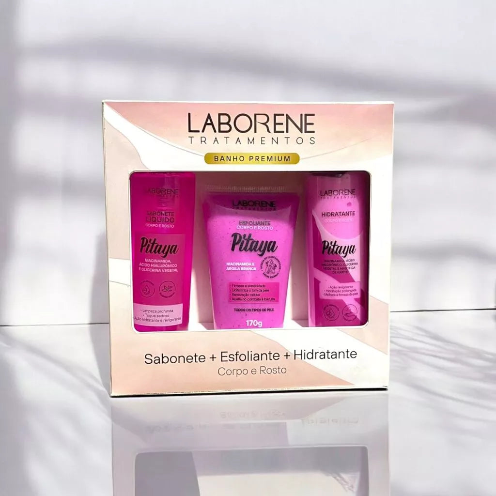 Kit Presente Premium de Banho — Esfoliante + Sabonete + Hidratante (3 Itens)