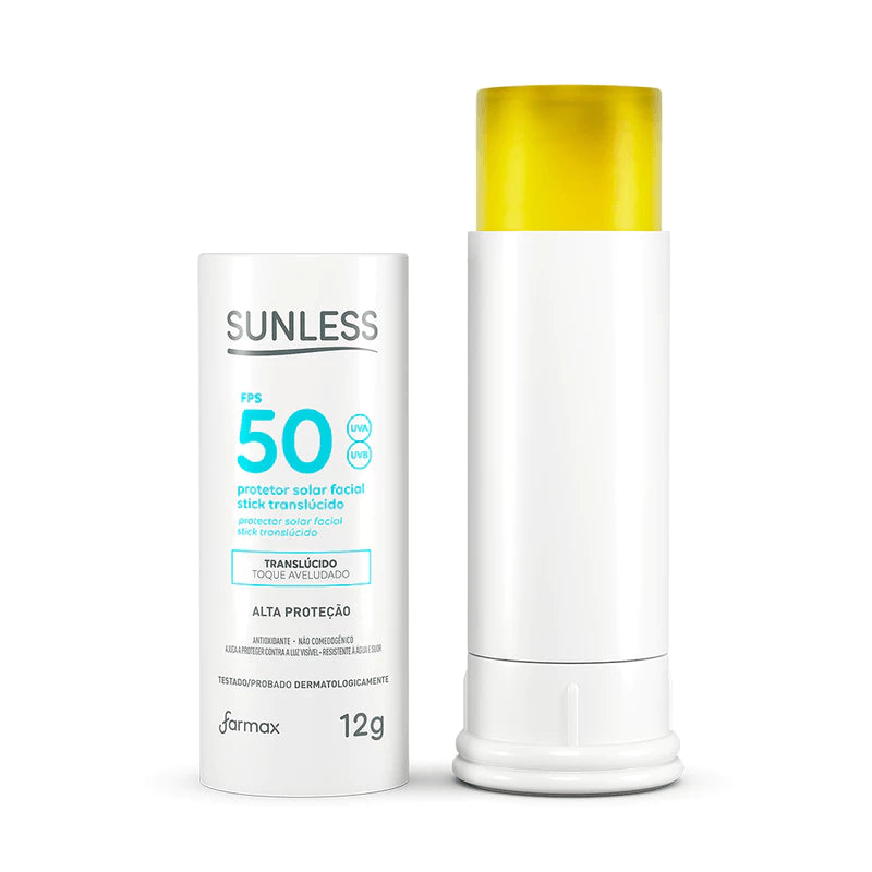 Protetor Solar Facial Stick (bastão) 12g FPS 50 Efeito Matte Sunless