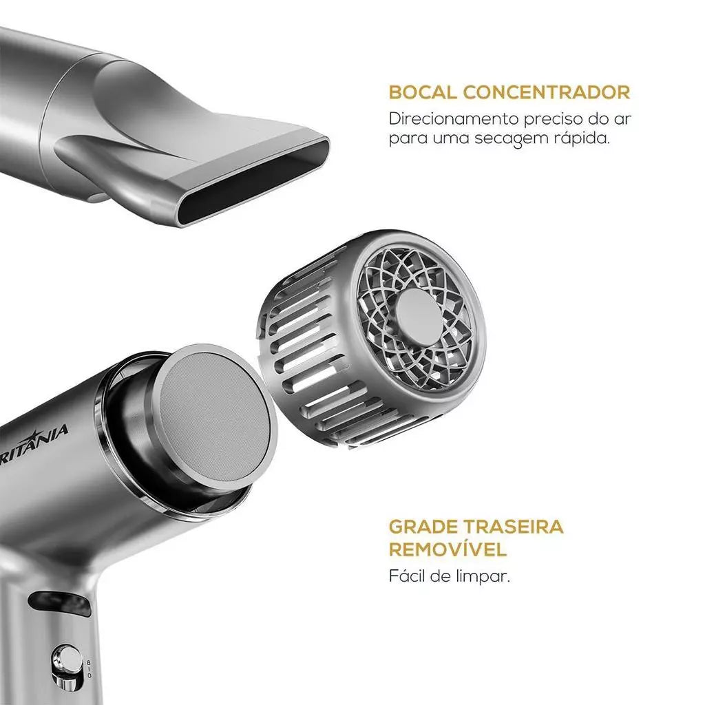 Secador de Cabelos Britânia Mais Silencioso 1600W BSC3400