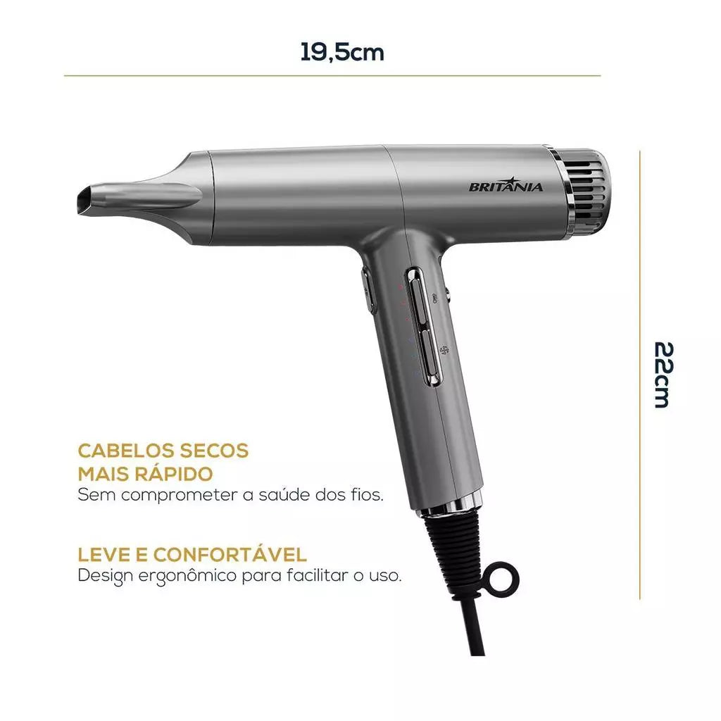 Secador de Cabelos Britânia Mais Silencioso 1600W BSC3400