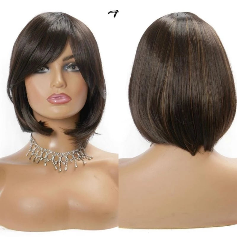 Short Organic Straight Lace Wig Sold with Bangs