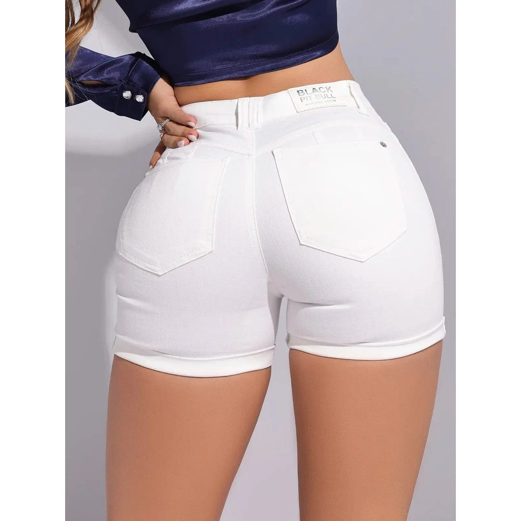Short Cintura Alta Feminino Pit Bull Jeans Original Ref 87554