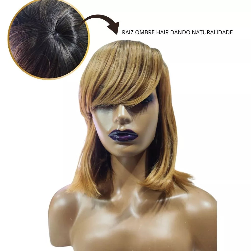 Short Organic Straight Lace Wig Sold with Bangs