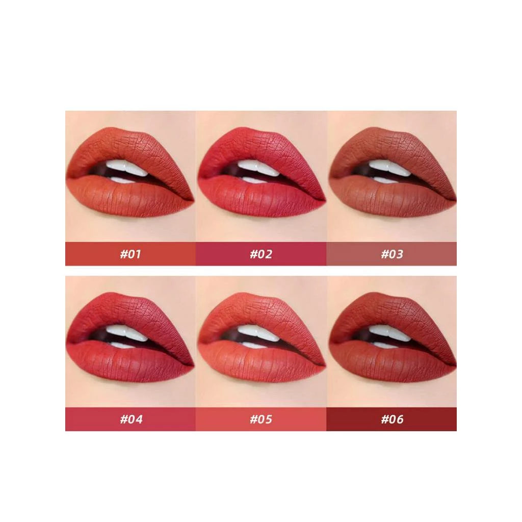 Six-Color Lip Gloss Lipstick – Long-Lasting, Moisturizing & Waterproof (1 Piece)